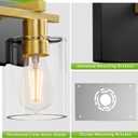 Bathroom Vanity Light,4 Light Matte Black and Gold Light Fixture with Thickened Clear Glass Shade, 30 inch Modern Wall Sconce, Bathrooms Vanity Light Over Mirror for Bathroom