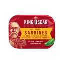 King Oscar Wild Caught Sardines in Extra Virgin Olive Oil, Hot Jalapeno Peppers, 3.75 Ounce (Pack of 12) (3480000656) (EXP 01/15/31)