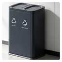 Commercial Dual 13 Gallon Trash Can with Lid for Recycling, Matte Black
