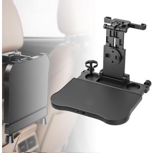 Car Back Seat Tray Table  Stable Foldable Auto Backseat Food Trays Desk for Rear Passenger Road Trip Eating & Work, Multifunctional Adjustable Travel Tray with Phone Drink Holder for Laptop iPad