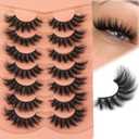 Fluff Eyelashes 8D Fox Eye lashes 18mm Natural False Eyelashes 7 Pairs Full Volume Faux Mink Lashes Multipack by TOOCHUNAG