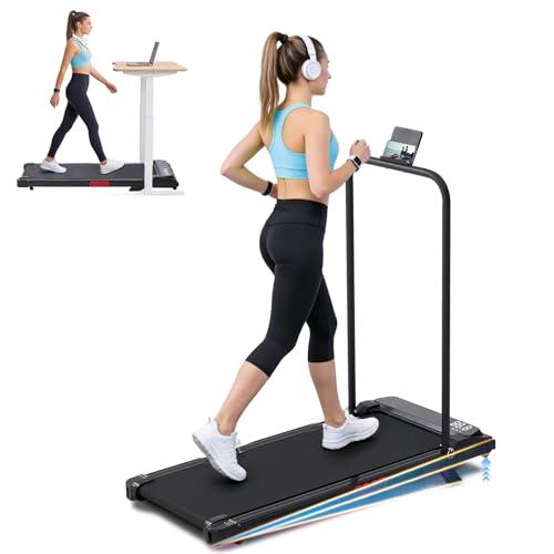 Portable Walking Pad Treadmill with Incline, 3.0HP Mini Electric Treadmills for Home Small, 0.6-7.6MPH Small Walking Pad with Handle Bar for Exercising, 350LBS