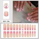 Square Press On Nails Long Fake Nails Bow With Pearls Design French Tip False Nails Cute Glue On Nail Full Cover Stick On Nail For Women Acrylic Manicure Decorations 24pcs