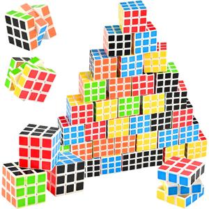 GOLDGE 40 Mini Cube Puzzles, 1.18in 3x3, Fun Party Favors for Kids - School Rewards & Classroom Prizes, Perfect for Birthdays, Easter, Christmas & Stocking Stuffers (40PCS-6 Colors (Black))