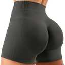 Ieumaz Amplify Womens Seamless Scrunch Shorts Workout Shorts Gym Shorts Contour Shorts 5" High Waisted Running Yoga Shorts L