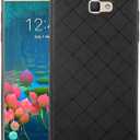 ELISORLI Compatible with Samsung Galaxy J5 Prime 2016 Case Rugged Thin Cell Accessories Anti-Slip Fit Rubber TPU Mobile Protection Full Body Phone Cover for Gaxaly J5Prime SM-G570M Women Men Black