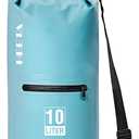 HEETA Waterproof Dry Bag with Front Zippered Pocket for Women Men, 5L/10L/20L/30L/40L Roll Top Lightweight Dry Storage Bag Backpack for Travel, Kayaking, Boating, Rafting, Camping, Hiking & Beach (Blue)