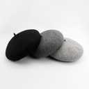 Wool Beret Hats for Women Men,Timeless French Hat,Adjustable Headband, Beanie Cap Painter Berets. (Black)