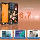 Hekodonk for Moto G 2026 Case,Moto G Play 2026 Case,Floral Three Layer Heavy Duty Shockproof Protection Hard Plastic+Soft Silicone Full Body Drop Protective Case for Moto G 2026,Black