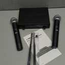 Phenyx Pro Wireless Microphone System, Dual Wireless Mics,w/ 2 Handhelds, Auto Scan,2x100 UHF Frequencies,328ft Range,Dynamic Microphone for Singing, Karaoke, Church(PTU-71-2H)