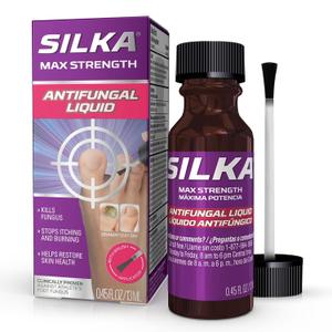 SILKA Max Strength Antifungal Liquid for Toenail Health with Brush Applicator, Results in 1 Week, Nail Fungus Treatment for Damaged Toenails, Athlete's Foot Treatment, Tolnaftate 1% 0.45 Fl Oz SILKA Max Strength Antifungal Liquid for Toenail Health with Brush Applicator, Results in 1 Week, Nail Fungus Treatment for Damaged Toenails, Athlete's Foot Treatment, Tolnaftate 1% 0.45 Fl Oz