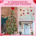 37 Pcs Valentine's Day Tree Decorations Large Heart Tree Toppers 12.2 Inch with 36 Pcs Heart Velvet Ornaments Trees Decorations for Home Valentines Party Romantic Wedding Decor