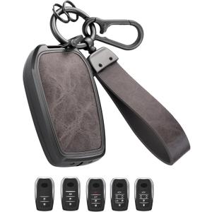 Key Fob Cover with Heavy-duty Keychain for Toyota Camry Sienna Venza Hilux Fortuner Highlander Corolla Prius (Gray)