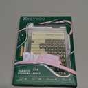 KEYYOU LASH Flora Lash Clusters Kit D Curl Natural Lashes 144pcs Lash Extension Kit 8-18mix False Eyelashes Fluffy lashes with Ultra-Thin Soft Band with Remover Waterproof Bond and Seal(F01 Kit)