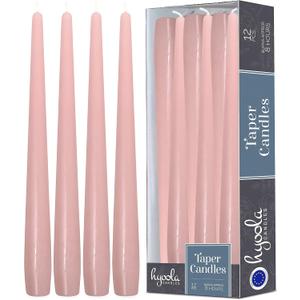 Hyoola Tall Taper Candles - 10 Inch Light Pink Unscented Dripless Taper Candles - 8 Hour Burn Time - 12 Pack Hyoola Tall Taper Candles - 10 Inch Light Pink Unscented Dripless Taper Candles - 8 Hour Burn Time - 12 Pack
