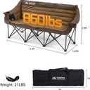 Huskfirm 3 Person Camping Chairs Folding Double Camp Chair for Adults Brown, 78" L X 18" W