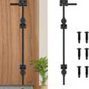 36" Cane Bolt Heavy-Duty Drop Rod for Gate, Heavy Duty Gate Latch for Wooden Fence Metal Gates, Vinyl Fence Gate Land Latch, Floor Latch for Fixing Door to The Ground, Black Coating, 1 Pack