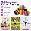 WesGen 6PCS Knitted Footbags Set, Football, Soccer, Basketball, Baseball Design, Soft Kick Sacks for Juggling Practice, Indoor/Outdoor Games & Party Favors ﻿