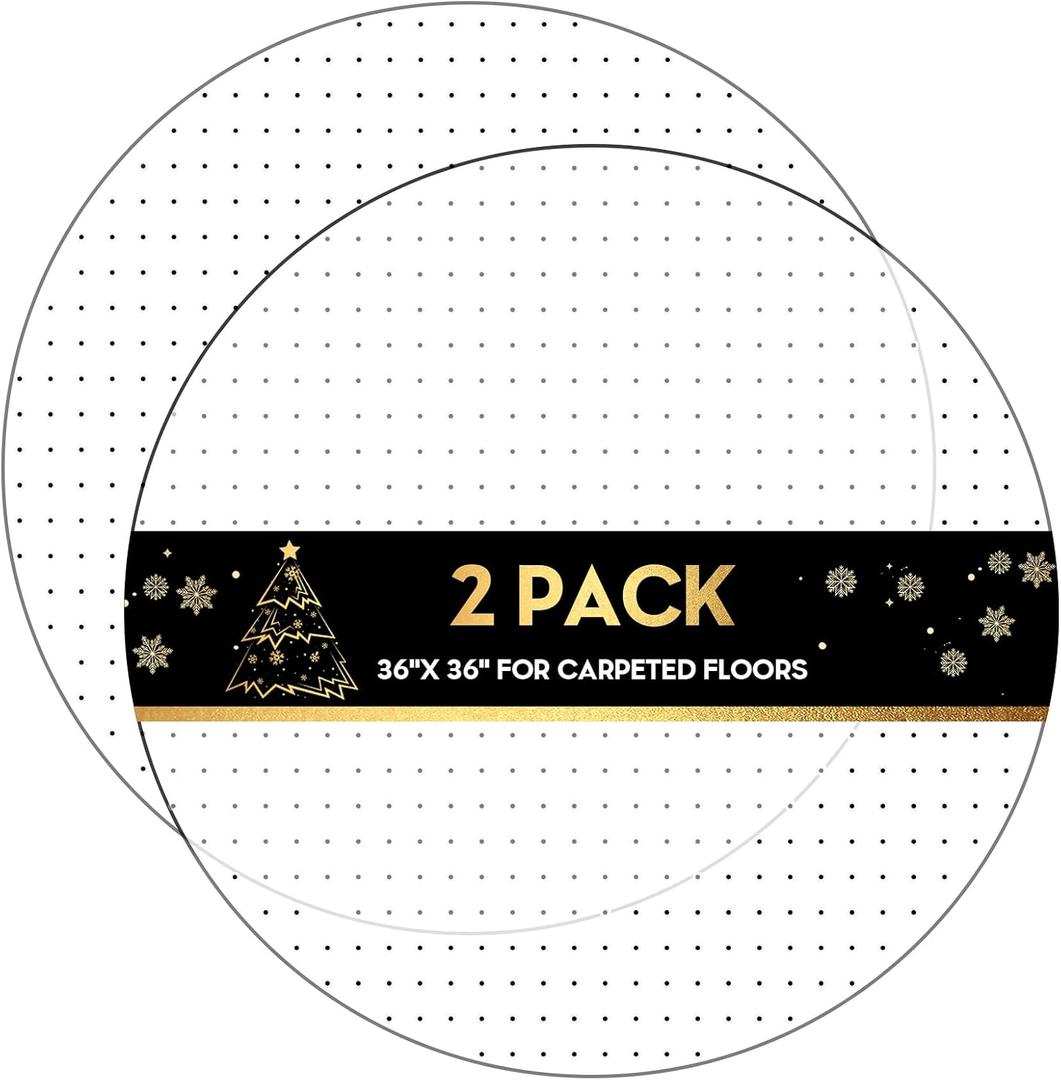 Office Chair Mat for Carpets, 2 Pack 36" 36" Round Computer Chair Mat with Studs for Rolling Chair, Desk Floor Mat for Home and Office Carpet, Protects Floor Mats for Low Pile Carpeted Floors