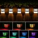 Solpex Solar Deck Lights,Solar Fence Lights, 2 Modes Christmas Decoration Lights,Unique Pattern, Waterproof Automatic Outside, Deck, Patio, Stairs, Yard, Steps, Path & Driveway (RGB & Black 8-Pack)