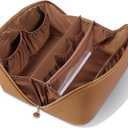 Travel Makeup Bag, Large Capacity Cosmetic Bags for Women, Waterproof Portable Pouch Open Flat Make up Organizer Bag with Dividers and Handle, Toiletry Bag for Essentials
