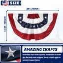 5Pack American Pleated Fan Flag 1.5x3 Ft USA Patriotic Bunting 4th of July Bunting Flags Decor Outside Porch Garden Banner Embroidered Stars & Sewn Stripes Canvas Header Brass Grommets