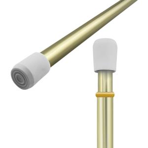Amazing Drapery Hardware 7/16 Inch Brass Spring Tension Rods, Set of 2 - Adjustable Length 28-48 Inches - Twist to Fit Curtain Rods for Lightweight Sheer Panels, Sidelight Windows, and Small Spaces