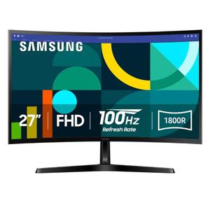 Samsung 27" Essential S3 (S36GD) Series FHD 1800R Curved Computer Monitor, 100Hz, Game Mode, Advanced Eye Comfort, HDMI and D-sub Ports, LS27D366GANXZA, 2024