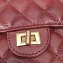 Quilted Crossbody Purse for Women Trendy Ladies Shoulder Bag with Chain Strap PU Leather Cross Body Bags Satchel HandBag (Wine Red)
