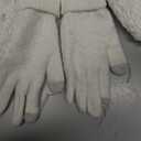 SATINIOR 4 Pcs White Cable Knit Winter Scarf Glove Hat Set Include Beanie Hat Gloves Scarf Headband Small