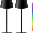 KDG 2 Pack Cordless Table Lamp, RGB Color Stepless Dimming Up, 4000mAh Battery Operated Portable LED Desk Lamp, for Dinning Room, Bedroom, Bar, Outdoor Garden, Camping, Night Light (Black) - Amazon.com