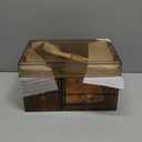 SNSLXH 4 Drawers Makeup Organizer - 4 Tier Makeup Storage, Cosmetics Organiser, Ideal for Cosmetic, 4 Dividers with Drawers for Countertop, Bathroom, Office Supplies, Dresser Transparent Tawny