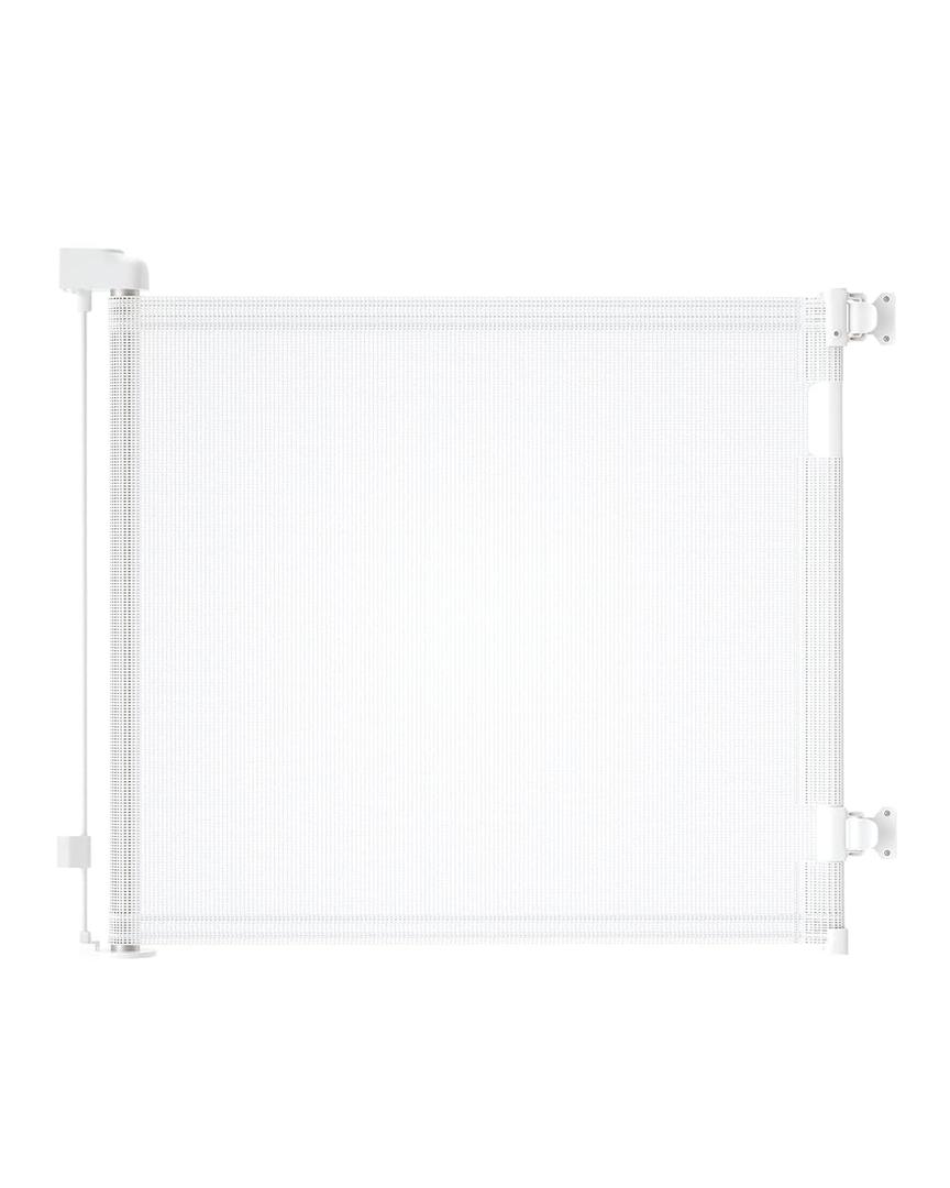 Retractable Baby Gate for Doorways and Stairs, Mesh Safety Gate for Pet, Indoor & Outdoor Use, One-Hand Operation, Easy Installation, 33.6" Tall, Expands to 55" Wide White, 33.6"x55")