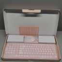 Wireless Keyboard and Mouse Combo, 2.4GHz USB Receiver, Plug and Play, Retro Full Size Typewriter Keyboard and Wireless Mouse for Computer, Laptop, Windows, Mac, and PC (Pink)