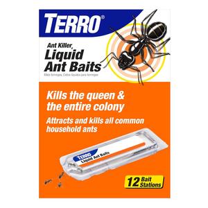 TERRO Ant Killer Bait Stations T300B - Liquid Bait to Eliminate Ants - Bait System - 12 Count Stations for Effective Indoor Ant Control, Pack of 12