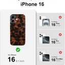 Phone Case for iPhone 16 Case Lightweight Tortoiseshell TPU Slim Phone Cover for Women Girls Grily Brown Shockproof Phone Cover for iPhone 16, Tortoise Print