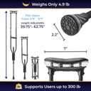 Air-Crutch Lightweight Walking Crutch, Adult Crutches for Walking with Comfortable Underarm Pads and Ergonomic Grips, Adjustable Height 4'7"-6'7", 300 lb Capacity, Black