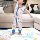 Baby Sleep Sack with Feet 6-12 Months 0.5 Tog 95% Rayon from Bamboo 5% Spandex Breathable Sleep Sacks Baby Walker Quilted Wearable Blanket with Legs 2-Way Zipper Bear