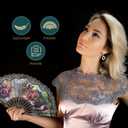 Geetery 30 Pcs Folding Hand Fan Bulk for Women Spanish Fans for Line Dancing Vintage Colorful Rave Foldable Cooling Accessory for Summer Tea Party Wedding Church Gifts(Floral,Colors Random)