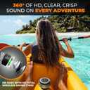 iFox Portable Bluetooth Shower Speaker, IPX7 Waterproof Outdoor Wireless Speaker, Built-in Mic, Carabiner, Beach, Camping, Hiking, Pool, Great Gift, Black/Gold