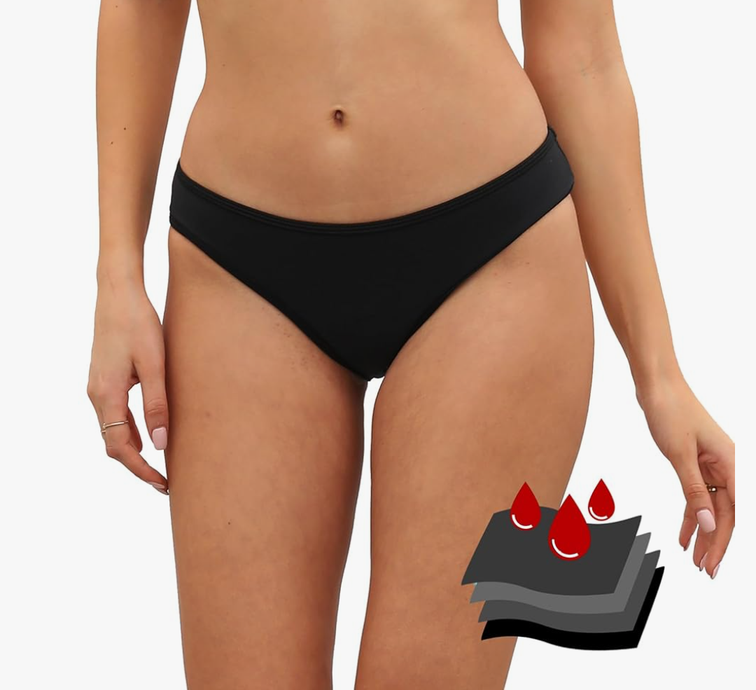 Leoparts Period Swimwear Leakproof Bikini Bottoms Low Rise Swimuit Bottom Briefs for Teen Girls Women Size XS