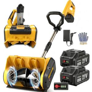 Cordless Snow Blower Battery Powered with 2 * 4.0 Ah 21v Batteries and Charger,12'' Electric Snow Shovel Machine for Snow Removal Clearance Step,Driveway,Patios,Walkways