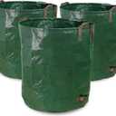 Gardzen 3-Pack 72 Gallon Leaf Bags for Yard Waste, Heavy Duty Reusable Garden Container with Plastic Ring, Collapsible Stand-Up Lawn Bags for Grass Clippings, Debris & Yard Cleanup