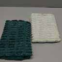 Softalker Throw Pillow Covers 18x18 Inch, Set of 4, Corduroy Soft Striped Farmhouse Boho Pillow Cover, Modern Decorative Cushion Pillow Case for Couch Sofa Bedroom Living Room(Beige/Green)