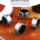 Cabilock Stainless Steel Wine Bottle Collar Drip Rings Leakproof Wine Drip Stop Device for Home Bar Party Use 12 Pieces