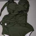 Blooming Jelly Women Tummy Control Tankinis Two Piece Swimsuits V-Neck Push Up Bathing Suits with Shorts (Medium, Army Green)