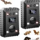 𝟐𝟎𝟐𝟔 𝐔𝐩𝐠𝐫𝐚𝐝𝐞𝐝 Rodent Repellent for Car Engines-Ultrasonic Mouse Deterrent, Plug-in&Battery Operated Under Hood Repeller, Keep Mice, Rats & Squirrels Out of Car (Black, 2-Pack)