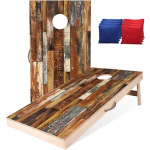 Sportdo 4x2 ft Solid Wood Cornhole Set with 8 Bean Bags, Regulation Size Cornhole Board Set for Adults, Cornhole Game Set for Tailgate Backyard Toss Games Indoor&Outdoor Activities