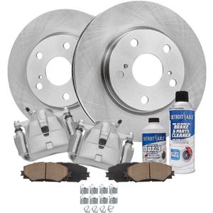 Front Brake Pad Rotor and Caliper Set - Compatible with 2012 - 2017 Toyota Prius V 2013 2014 2015 2016