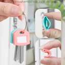 Uniclife 12 Pcs Key Covers Caps 1 Inch Key Covers Protectors with Clear Windows and Blank Paper Labels, Soft Key Identifiers for Standard Regular Thin Flat House Keys, 6 Colors (Not for Odd-Shaped)